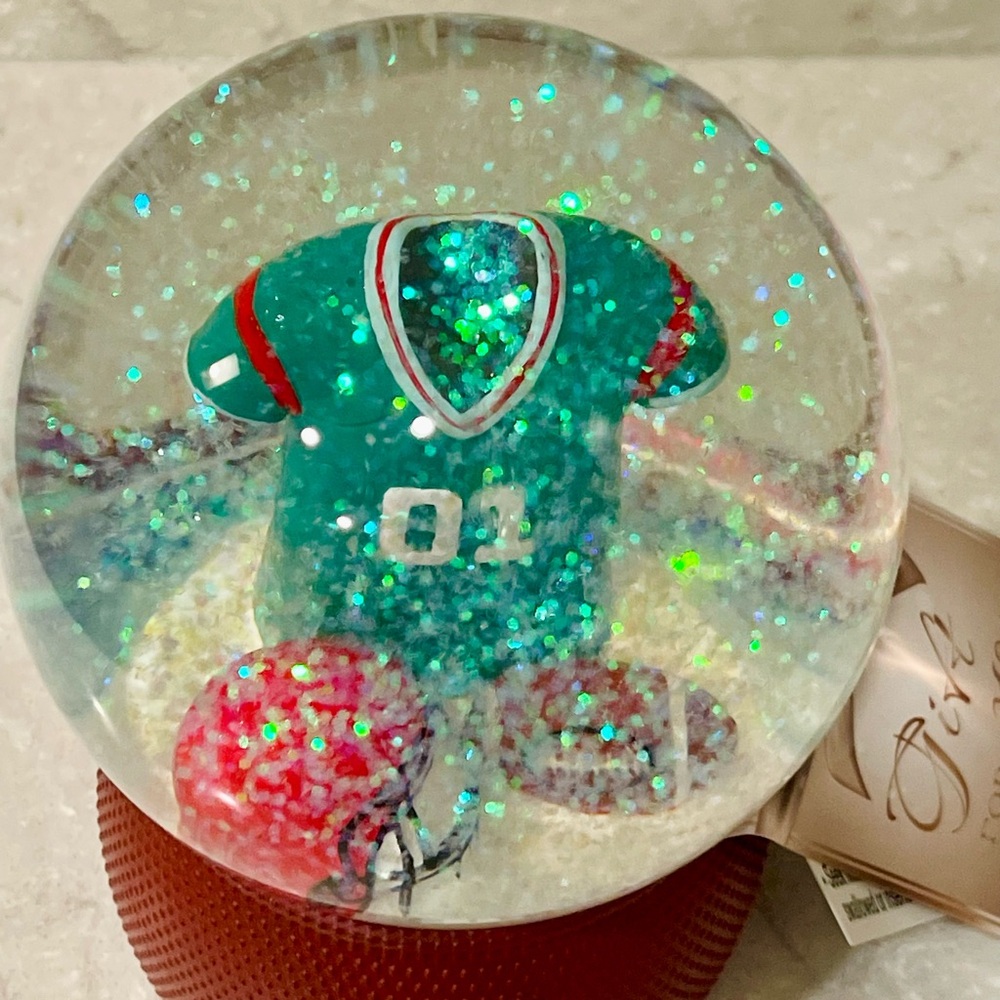 NEW Football snow globe, Jersey, helmet, football on football base! Great gift! - Picture 6 of 9